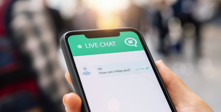 live chat on a mobile phone